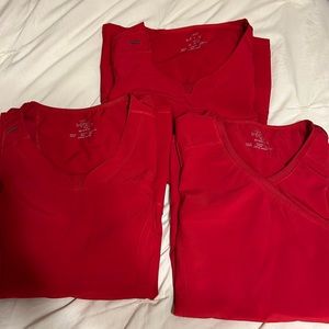 Three red Cherokee infinity scrub tops. Size XS